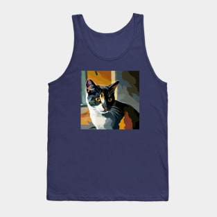 Oil Painting of Calico Cat Tank Top